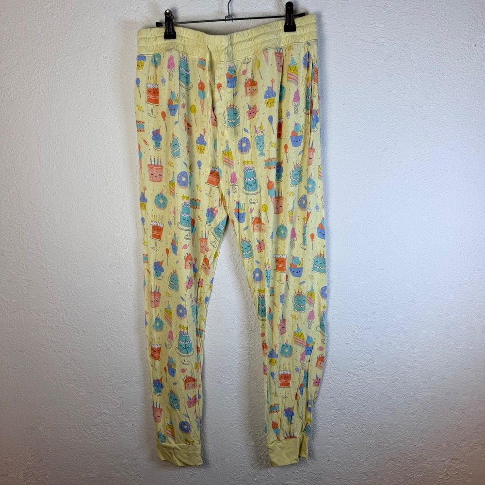 Little Sleepies Womens L Lunaluxe Bamboo Birthday Cake Jogger Pajama Pants